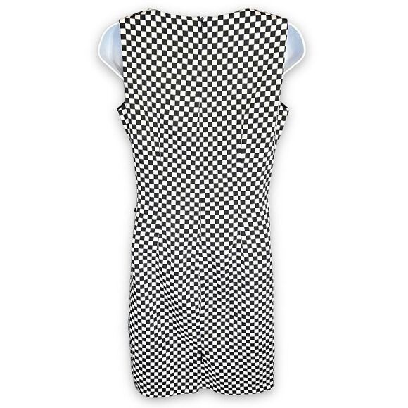 RINASCIMENTO Women’s Dress Checkered made in Italy Black White Sleeveless sz M - Picture 2 of 12